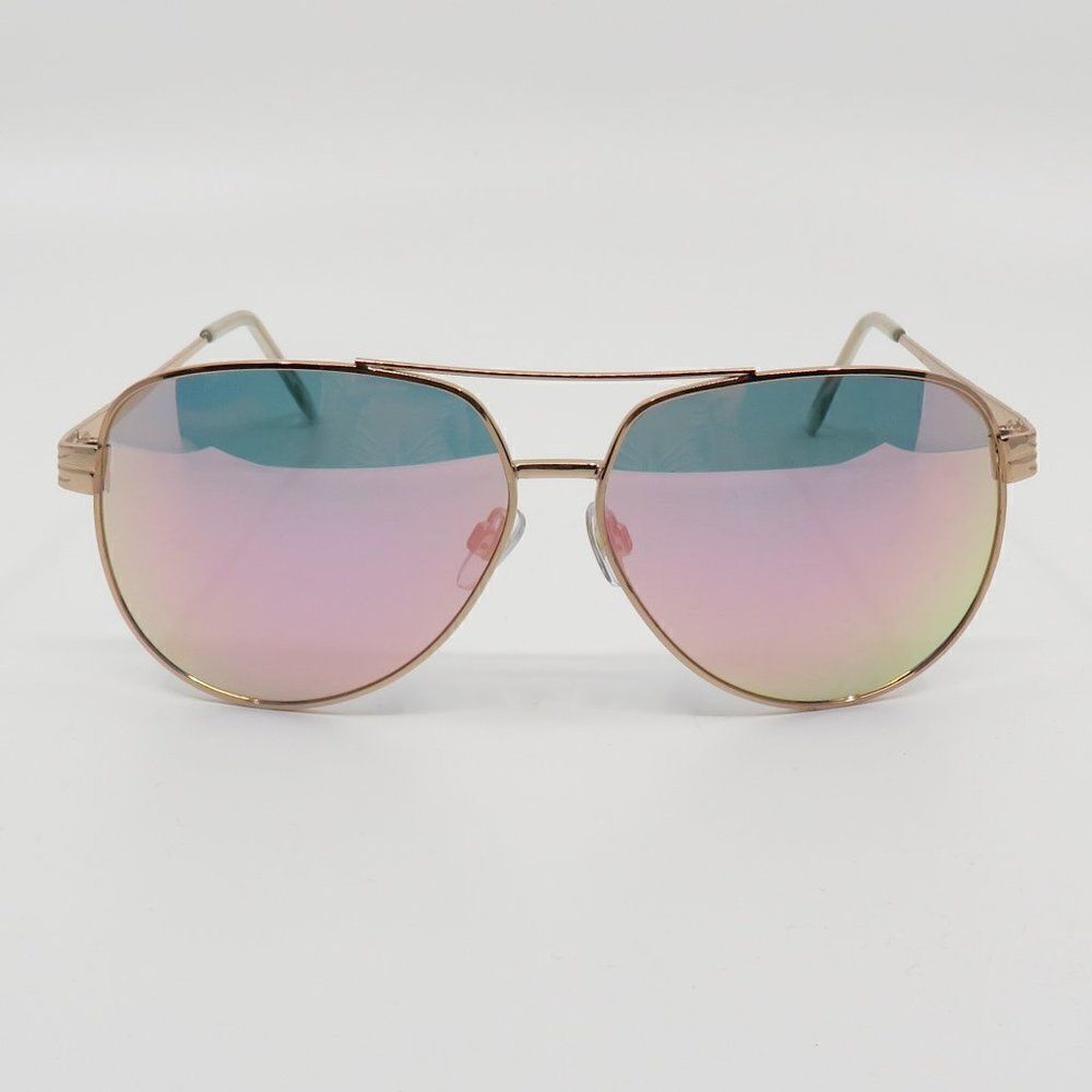 Falls Creek New Rose Gold/Pink Mirror Aviator Sunglasses